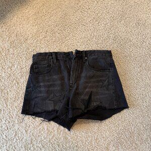 Blank NYC Black Denim Shorts with Black Stars